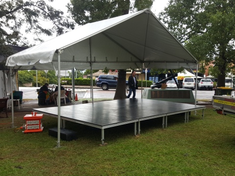 6m x 3m stage cover with a 4.8m x 3.6m stage